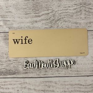 *Vintage Retro WIFE School Wedding Flashcard Ephemera Art